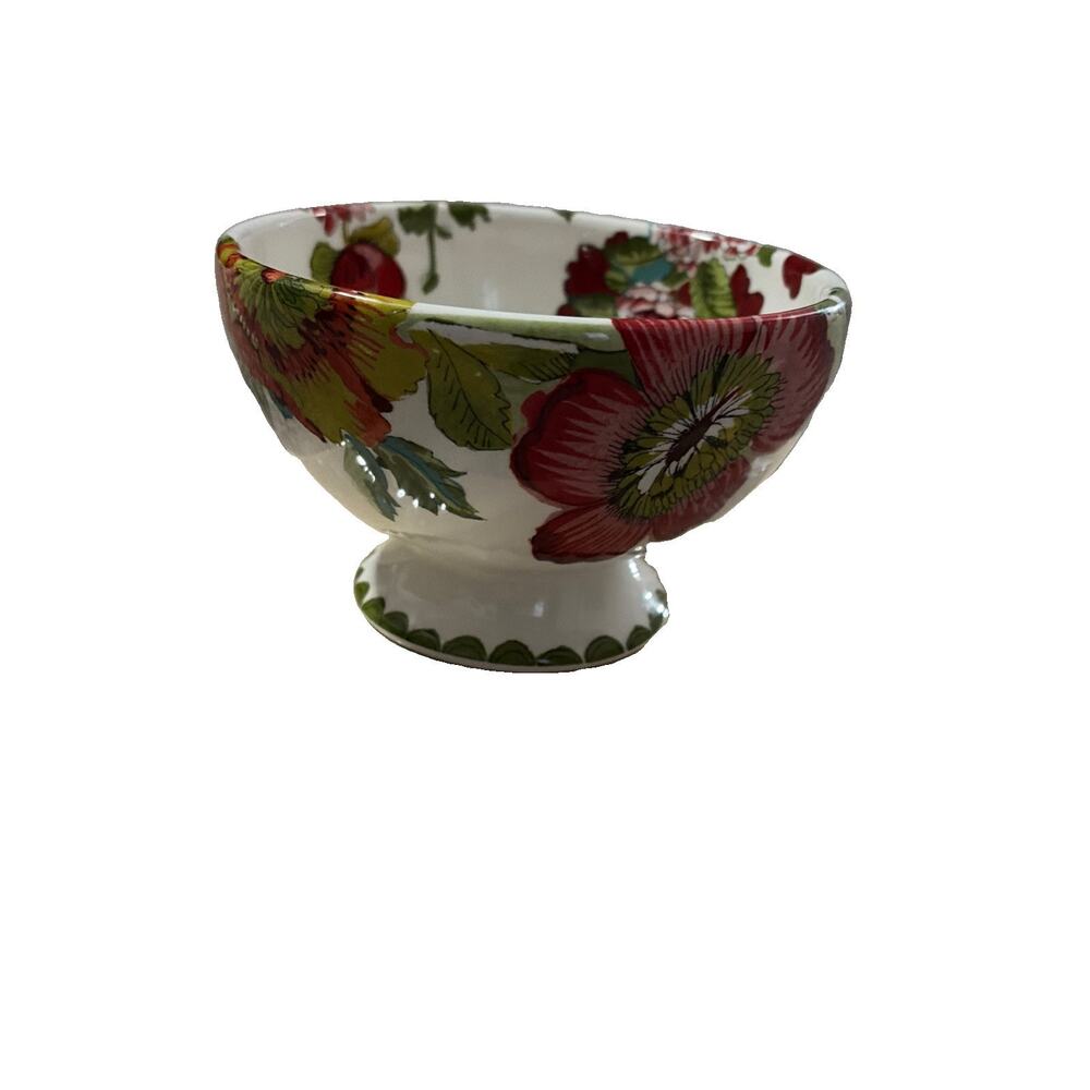 World Market Floral Pedestal Bowl Small